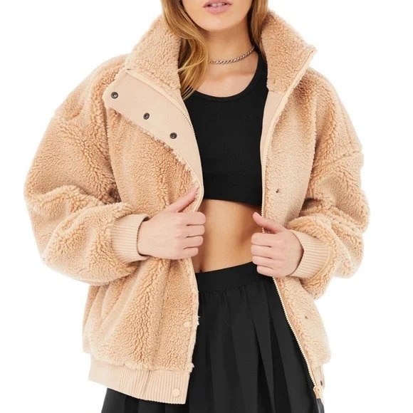ALO Yoga Jackets & Blazers - Alo Varsity Jacket in Camel size small